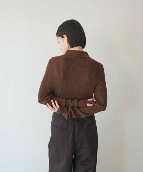 wool blend polo knit sweater/3color