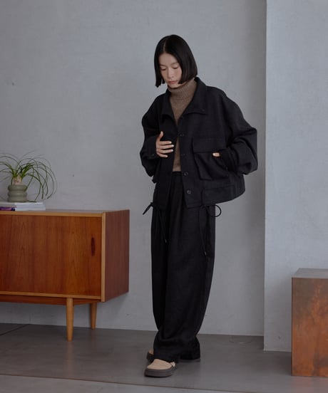 wool blend setup pants/2color