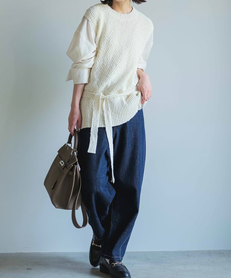 back open knit vest/2color | F A S H I R U