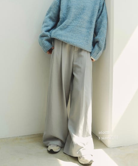 two tuck tencel wide slacks/2size/3color