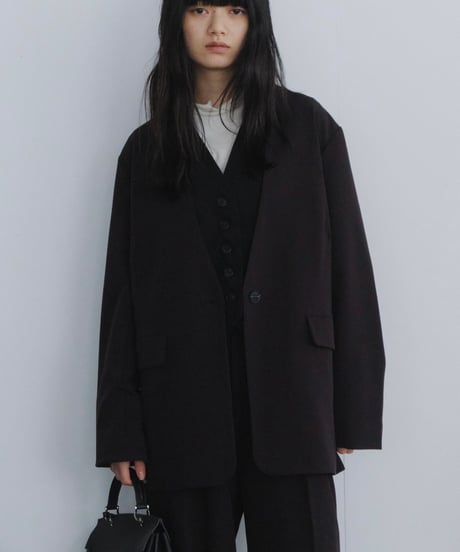 collarless jacket / 2color（セットアップ対応）