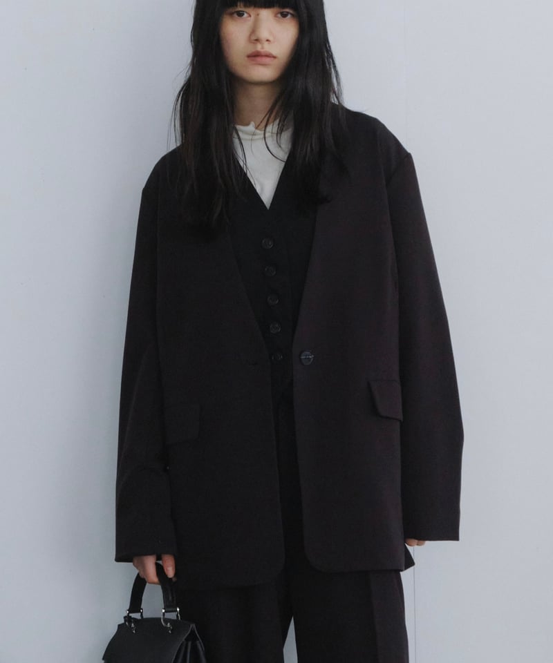 collarless jacket / 2color（セットアップ対応） | F A S H