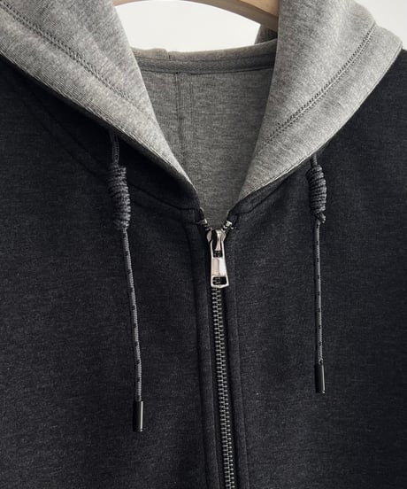 【FINE】contrast hood zip parka