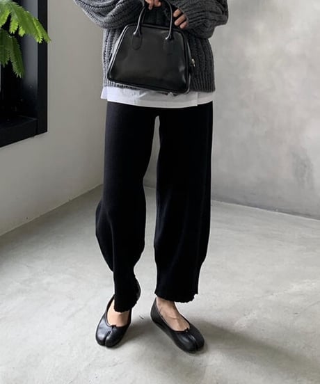 wool blend knit pants/2colors