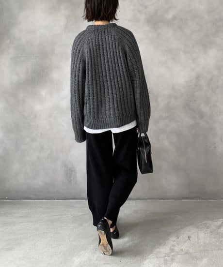wool blend knit pants/2colors