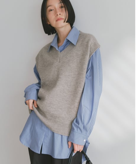 simple Vneck vest/3color