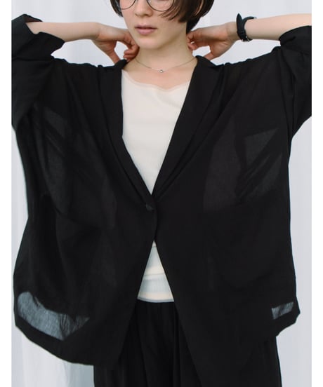sheer dolman sleeves jacket