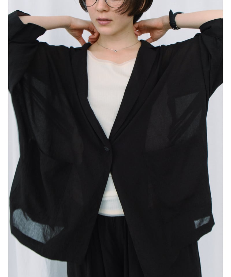 sheer dolman sleeves jacket | F A S H I R U