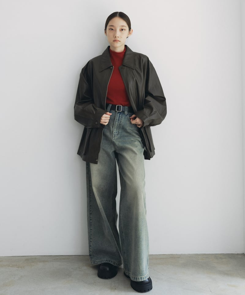 FINE】wide leg buggy jeans/2color/2size | F A S