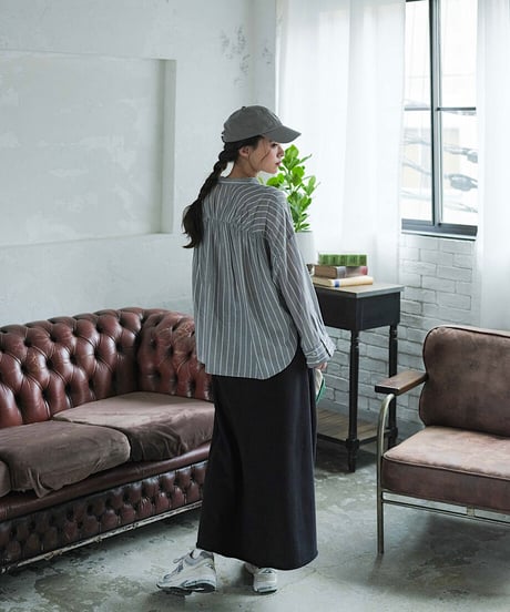 side rib sweat skirt/2color