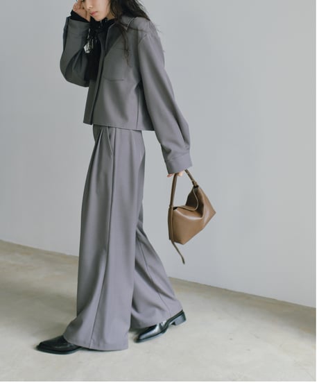 cropped drape shirts（セットアップ対応)/2color