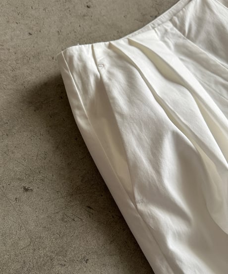 tucked wide cotton pants / 2size / 3color