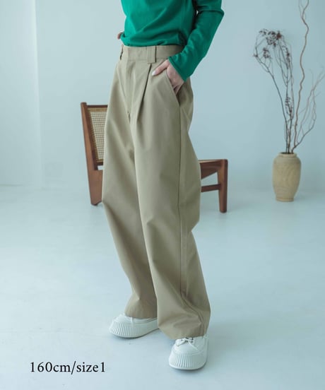 tuck wide chino pants/2color/2size