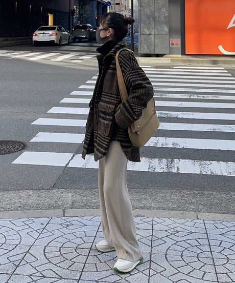 wool blend knit pants/2colors