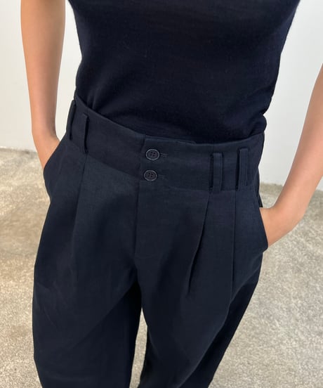 【FINE】linen wide tuck pants/2size