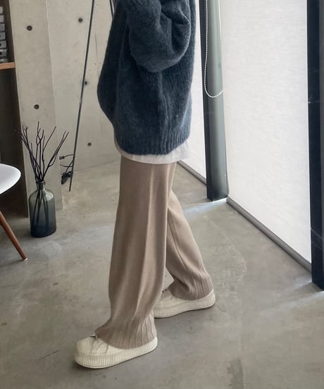 wool blend knit pants/2colors