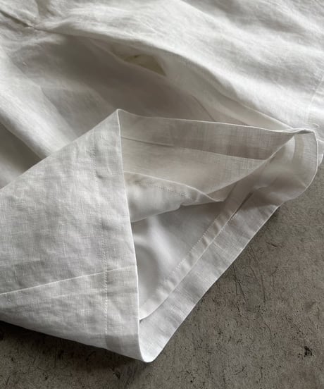 【setup対応】relaxed open linen shirt / linen tuck shorts /2color