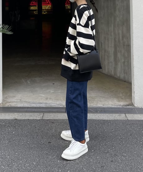 wide border pullover/2color