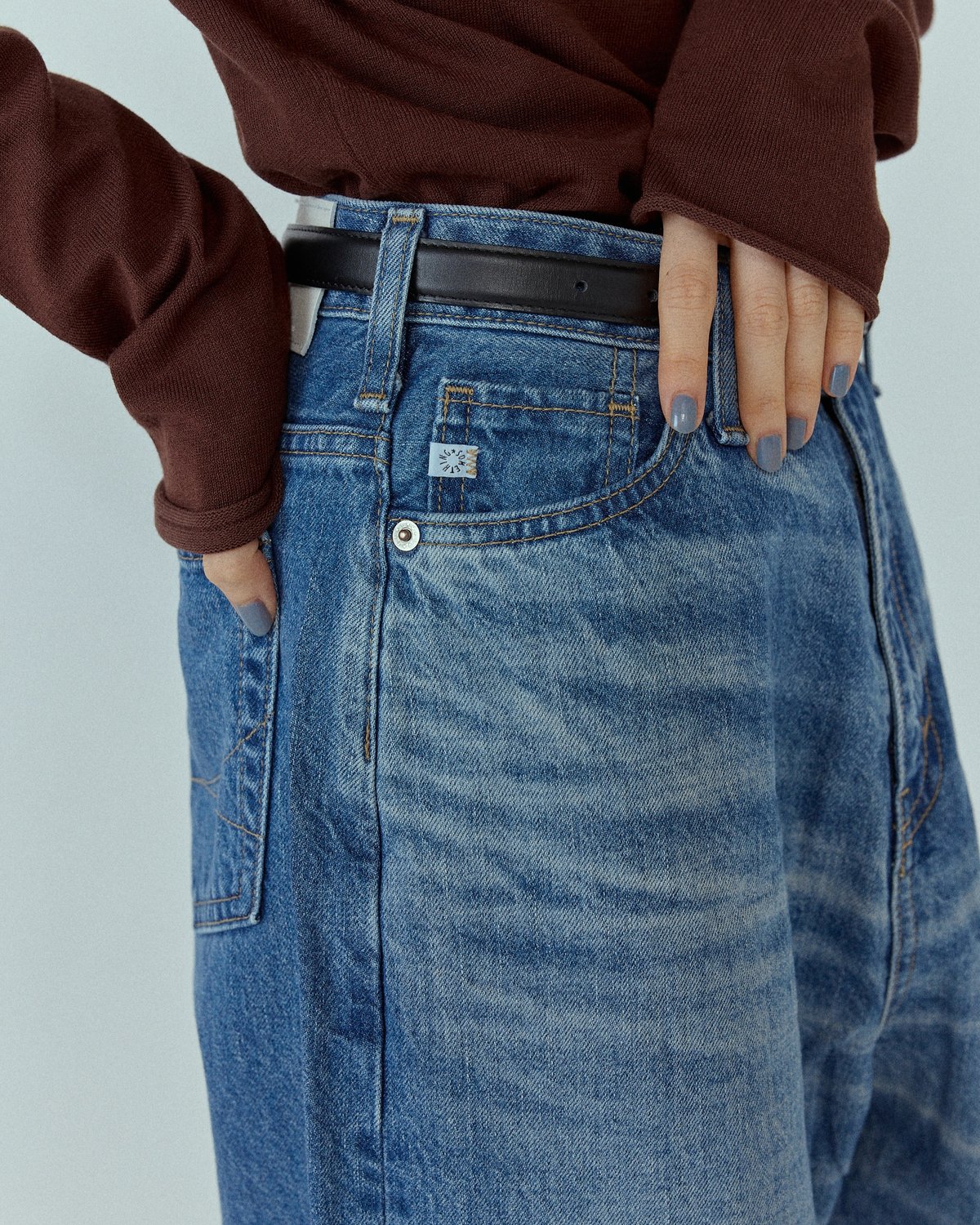FASHIRU × SOMETHING］baggy fit Jeans(Japan made