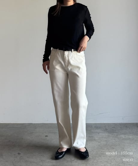【FINE】straight white denim pants/3size