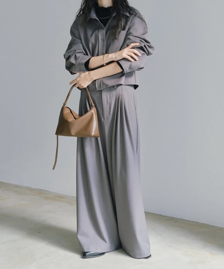 4 tuck drape slack（セットアップ対応)/2size/2color