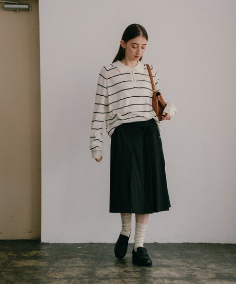 layered pleat midi skirt/2color/3size