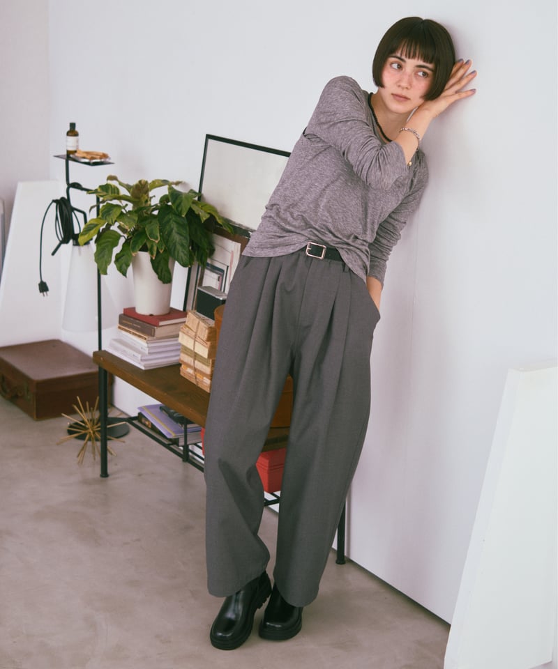 FASHIRU テーパードパンツ（ブラウン） FASHIRU テーパードパンツ（ブラウン） セール】ストレッチ