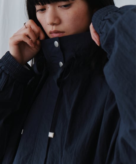 drawstring collar blouson / 2color