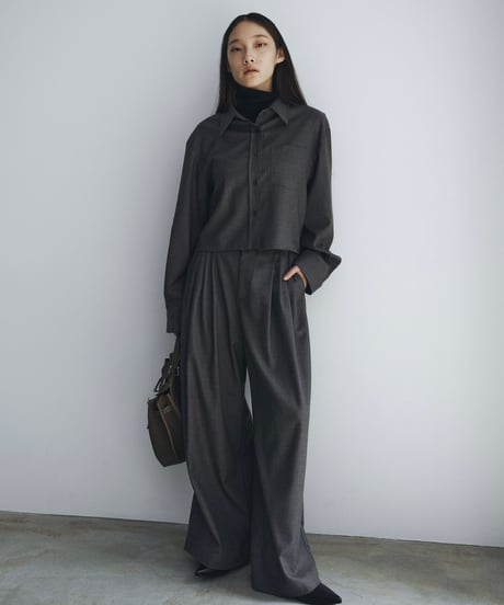 【FINE】uneven hem shirt jk（setup対応）/2color