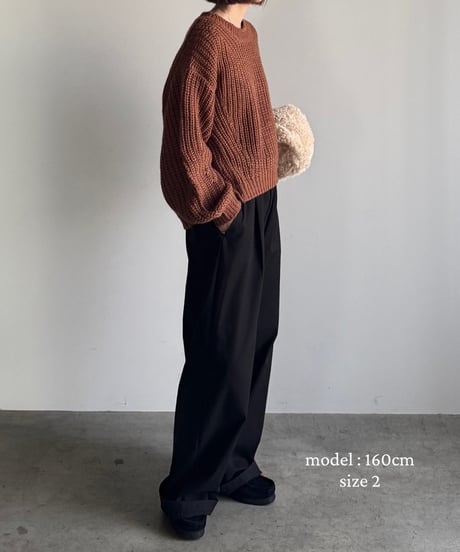 tuck wide chino pants/2color/2size