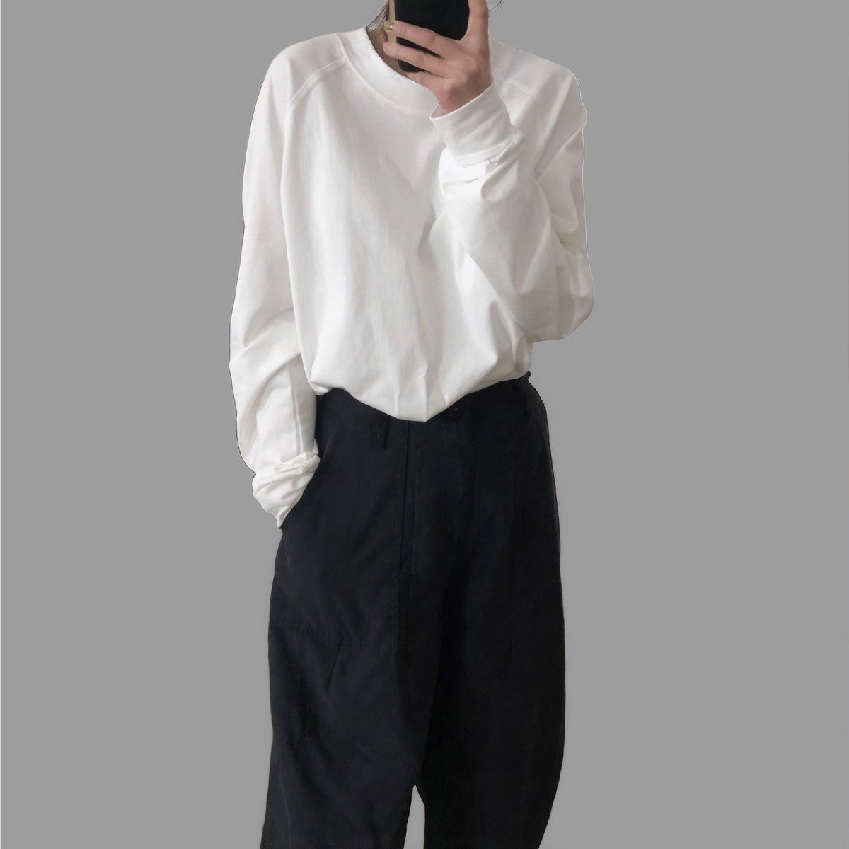raglan sleeve cotton long cut sew/3colors | F A... ファシルFASHIRUラグランスリーブcottonロング丈カットソーA20316