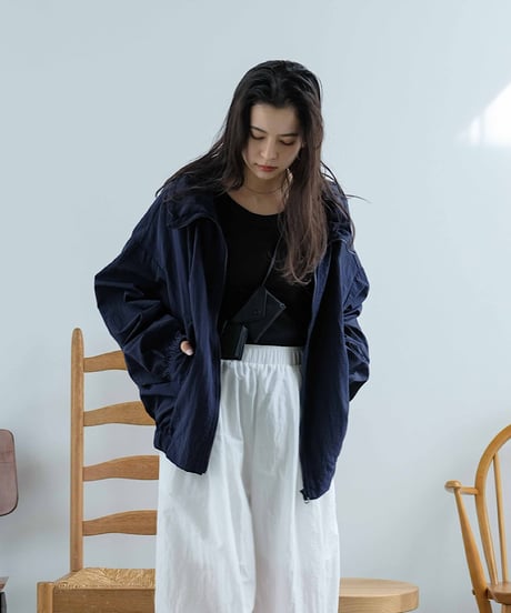 gather stand collar track jacket / 2color