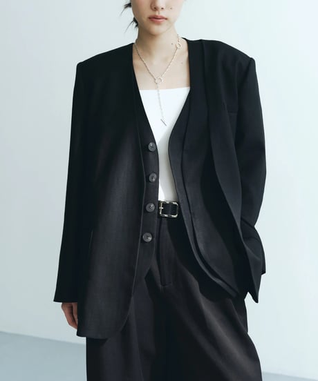 【FINE】tencel front layered vest
