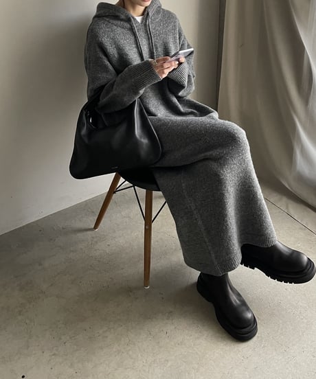 hoodie volume knit OP/2color