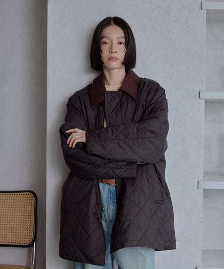 【Set A】quilted corduroy collar jacket/2color