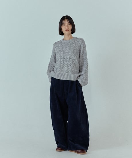 wool blend aran knit/5color