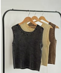 stone wash rib tank top