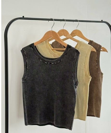 stone wash rib tank top