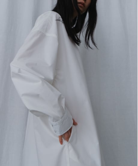 band collar shirt dress