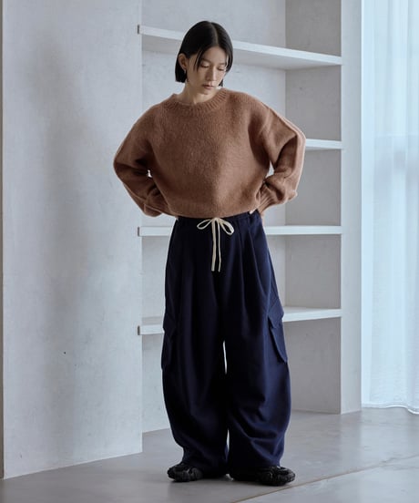 mohair blend mixed color knit/4color