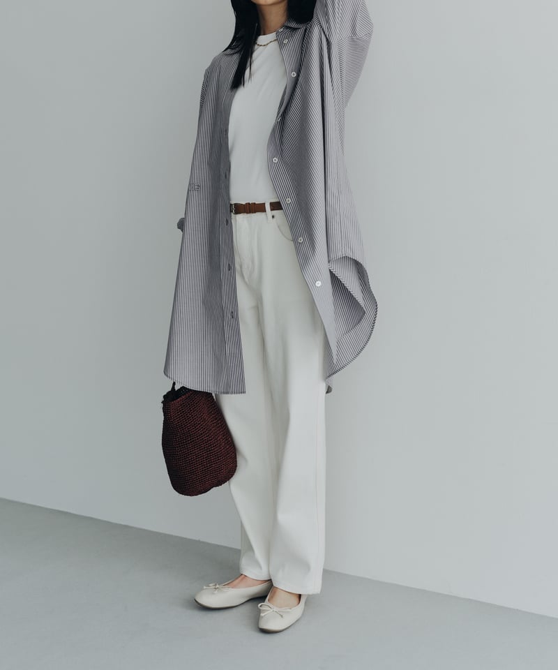 HAYATOページ FINE】straight white denim pants/3size | F A S