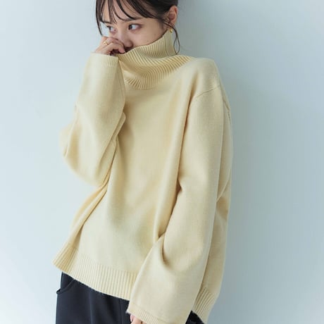 loose high neck  knit/4colors