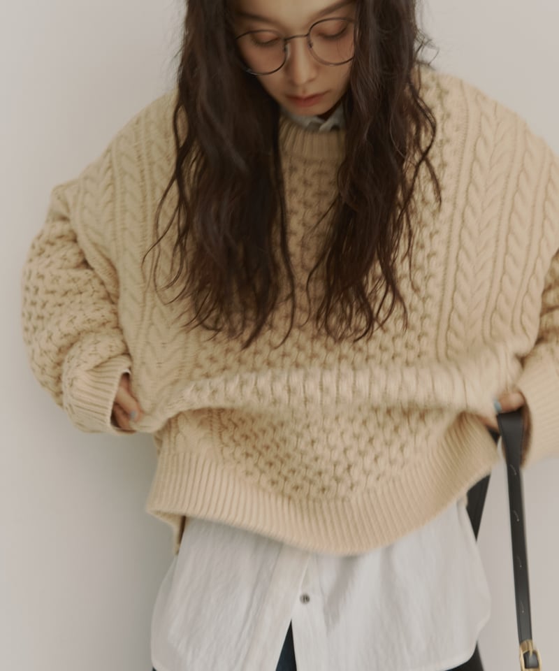 unisex over aran sweater/2color | F A S H I R U unisex over aran sweater/2color | F A S H I R U