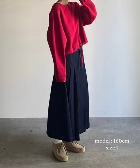 pleated denim flare pants/3size＜setup 対応＞