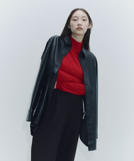 【FINE】fake leather shirts/3color