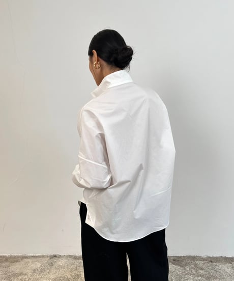 【FINE】stand collar minimal shirt / 2color