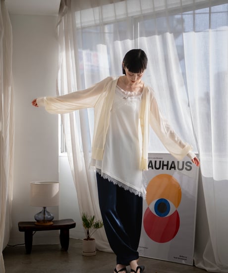 sheer knit cardigan