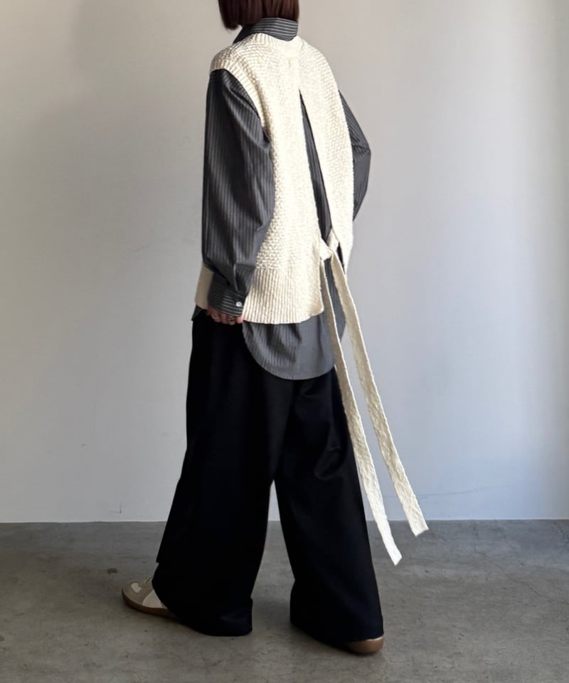 back open knit vest/2color | F A S H I R U