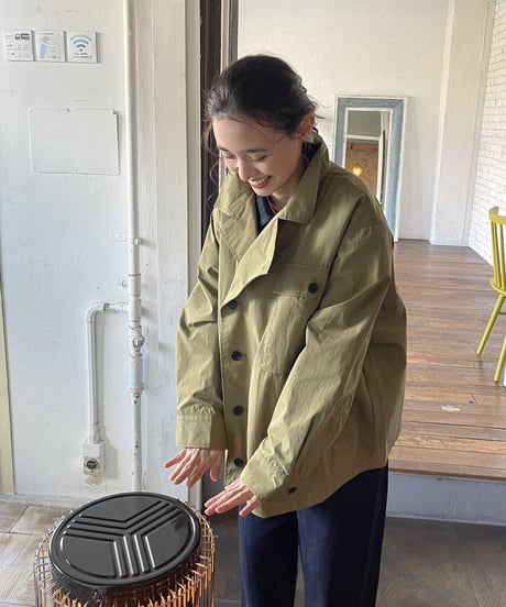 stand collar coverall/3color