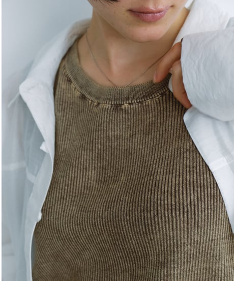 stone wash rib tank top
